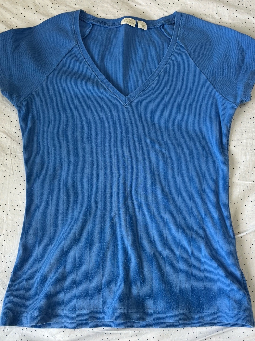 Caslon Bright Blue V-Neck Short Sleeve Tee